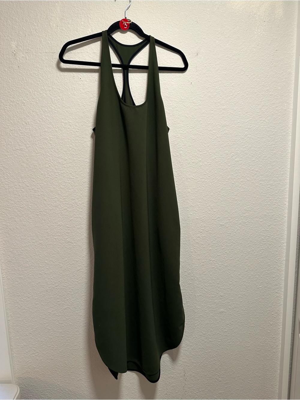 Athleta Illuminate Athletic Midi Dress Tuscan Olive Racerback Women